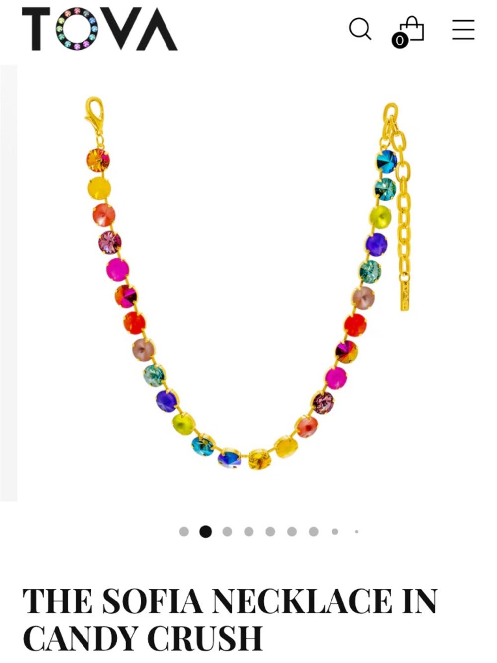 NWT TOVA SOFIA NECKLACE IN CANDY CRUSH - Picture 7 of 12